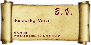 Bereczky Vera névjegykártya