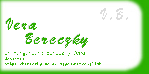 vera bereczky business card